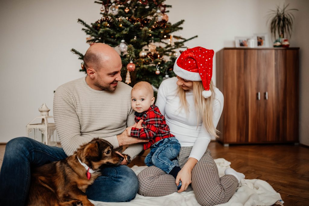 vianočné rodinné fotografie